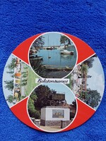 BALATONSZEMES - MOZAIK - KÖR ALAKÚ képeslap,1979., Balaton, postatiszta