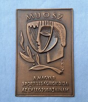 Magyar sportújságírók díja Bronz plakett dobozában - MUOSZ - Kiss Kovács Gyula