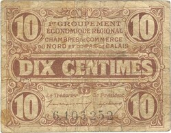 10 centim centimes 1914-18 Calais Franciaország