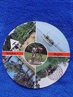 BALATONBOGLÁR - MOZAIK - KÖR ALAKÚ képeslap,1979., Balaton, postatiszta