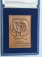 Magyar sportújságírók díja Bronz plakett dobozában - MUOSZ - Kiss Kovács Gyula