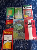 Különböző régi autóstérképek, turistatérképek és útiatlaszok egyben/ könyv/.