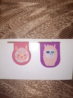 2 pcs Magnetic Bookmarks Lama Alpaca NEW