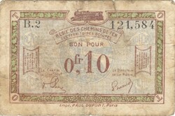 10 centim centimes 0,10 frank francs 1923 Ruhr és Saar vidék Franciaország