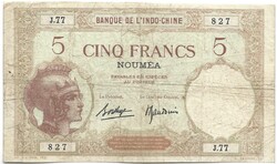 5 frank francs 1926 Franciaország Indokina Noumea Új Kaledónia Caledonia Ritka