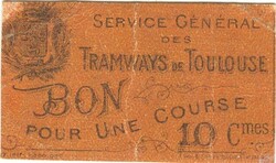 10 centim centimes 1917 Toulouse Franciaország