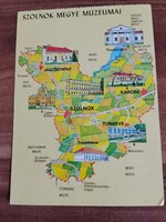 Térképes képeslap,Szolnok megye múzeumai, postatiszta