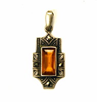 ART DECO STÍLUSBAN CSISZOLT KÖVES MARKAZITOS EZÜST FÜGGŐ !