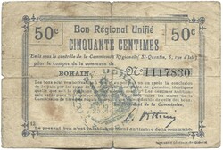50 centim centimes 1914-18 Bohain Franciaország