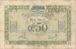 50 centim centimes 0,50 frank francs 1923 Ruhr és Saar vidék Franciaország