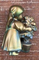 Hollóházi Annuska with rose figurine