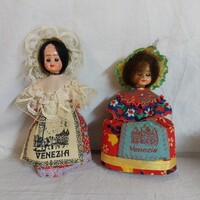 Olasz szuvenír babák – 2 db retro velencei (Venezia) népviseletes baba csomag