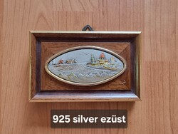 Olasz 925 ezüst Moroni dombornyomott kép falidísz