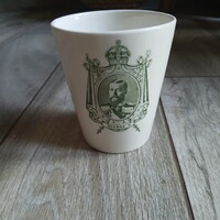 Antik Royal Doulton porcelán brit koronázási emlékpohár (1911)