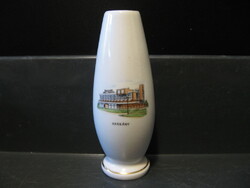 Retro Aquincum porcelán Harkány emlék váza