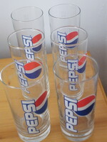 Régi 6 db Pepsi Cóla üdítő reklámos, 3 dl poharak - hibátlan -