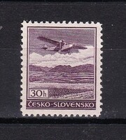 1930 Csehszlovákia 30Kc Repülők Tájak Felett Postatiszta Bélyeg