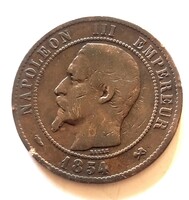 Franciaország 10 centimes 1854 B (LA57)