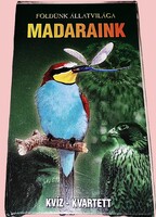 Retro bontatlan magyar MADARAK - KVÍZ KVARTETT JÁTÉKKÁRTYA  a képek szerint 1.