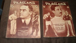 Kaszala, Endresz, Galamb, Piller, Pelle, ÉnekesTolnai Világlapja címlapokon, 2 db régi újság