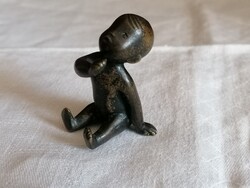 Karl Hagenauer art deco bronz afrikai gyermek figura