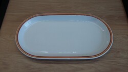 Alföldi porcelán pecsenyéstál, sárga-barna csíkos (Panni mintás tányérokhoz)