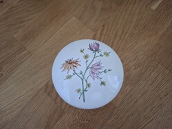 Vintage Aquincumi Porcelán bontanikai mintás, gyógynövényes, virágos ékszertartó doboz