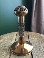 Old Finnish Pentti Sarpaneva Polished Bronze Candle Holder “LACE”