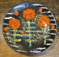 Bodrogkeresztúri pipacsos kerámia falitál/falidísz 27,5 cm /Hibátlan/