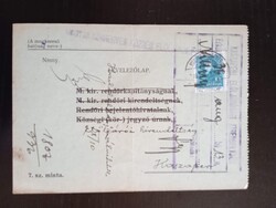 D210654 Levelezőlap 1936 Magyarbánhegyes – Kaszaper – Lakcímnyilvántartás – Kner Gyoma