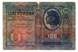 100 Korona Bankjegy 1912 G