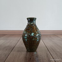 Régi Zsolnay porcelán repesztett mázas eozin váza