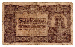 100 Korona Államjegy 1923 VG