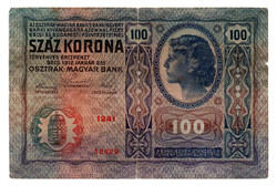 100 Korona Bankjegy 1912 VG