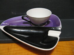 Retro hollóházi porcelán tálca cigarettához és kávéhoz