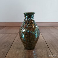 Régi Zsolnay porcelán repesztett mázas eozin váza