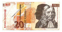 Szlovénia 20 Tolar Bankjegy 1992 P12a