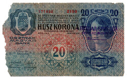 20 Korona Bankjegy 1913 I. kiadás bélyegzéssel G
