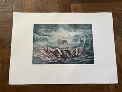 Sándor Badacsonyi: Morning – Signed, numbered color etching (85/100)