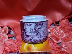 Hollóházi  porcelán  krémtartó tégely Szász Endre tervezése