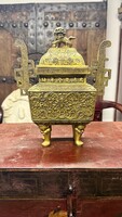 Intricate Copper Buddhist Incense Holder, Eastern, Chinese, Asian, Japanese