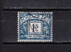 1914 Anglia 1 Shilling Portó Pecsételt Bélyeg Ritka!!