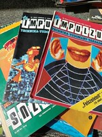 Impulzus című retro technikai, tudományos és társadalmi folyóirat példányai láthatók az 1980-as éve