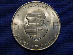 Magyarország Kossuth 5 Forintos 1947 0.500-as ezüst 12 g.