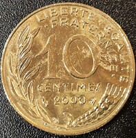 Franciaország 10 centime, 2000.