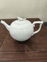 Fehér Herendi porcelán gömb madár fogós teás kanna