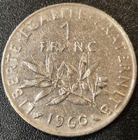 Franciaország 1 frank, 1960.