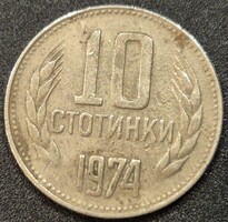 Bulgária 10 sztotinka, 1974.
