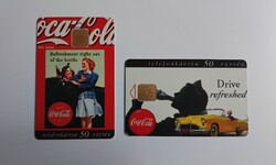 2db Coca Cola MATÁV-os telefonkártya (1997)
