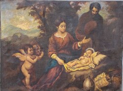 Klasszikus barokk vallásos jelenet Bartolomé Esteban Murillo köre.